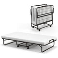 Twin Size Memory Foam Mattress with Sturdy Metal Frame, Portable Rollaway Bed for Adults & Kids, Ideal for Home or Office