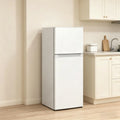 Compact White Double Door Mini Fridge with Freezer, Adjustable Temp Control, Quiet Small Refrigerator for Bedroom, Dorm, Office, Apartment, Ideal for Food Beverage Storage, Energy Saving & Space Saving Cooler