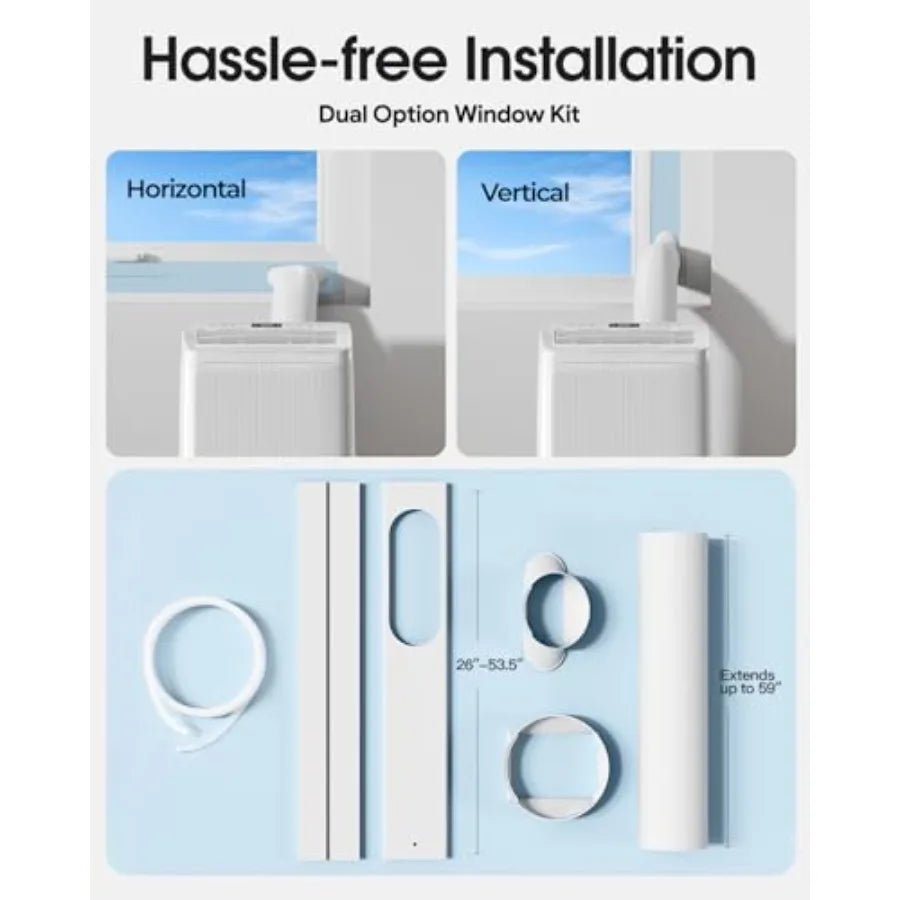 Portable Air Conditioners, 16000 BTU Cooling for 800 Sq ft, 5-in-1 with Drainage-Free Cooling, Fan, Dehumidifier, Sleep Mode, A