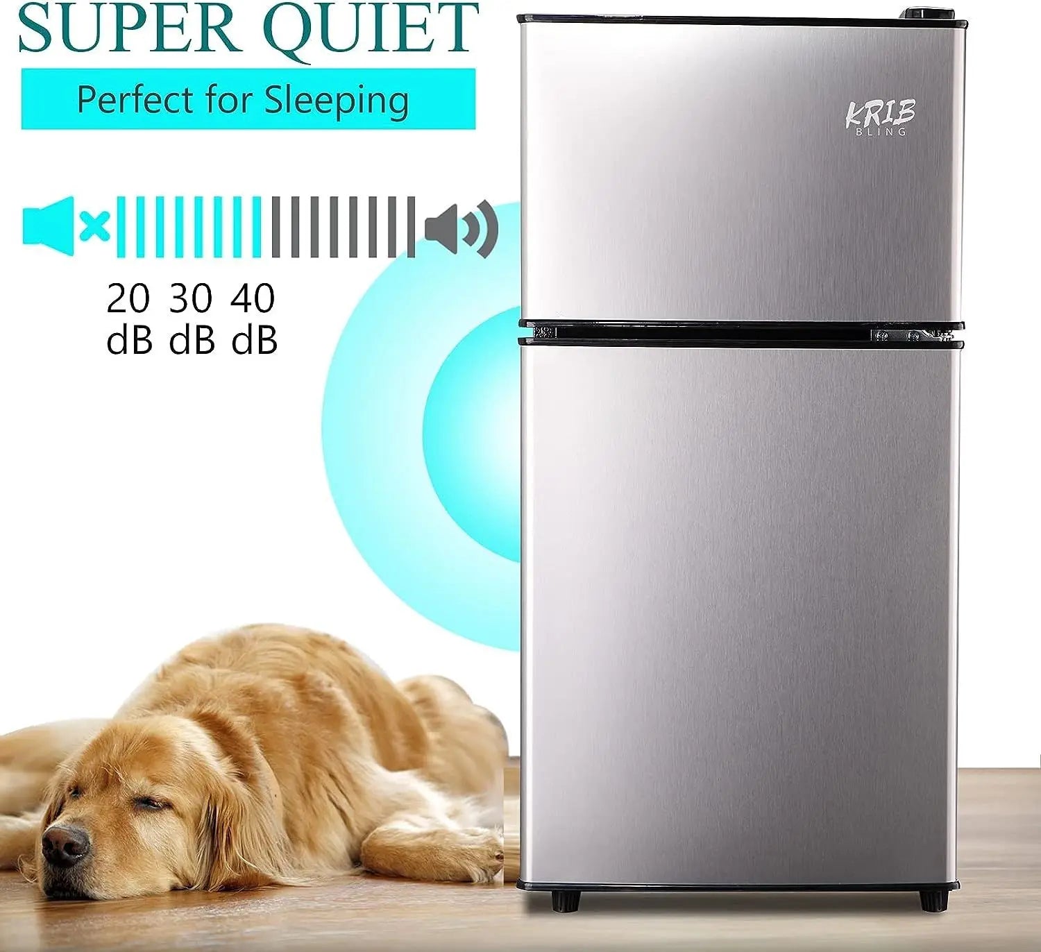 3.5Cu.Ft Compact Refrigerator Mini Fridge with Freezer, Small Refrigerator with 2 Door, 7 Level Thermostat Removable Shelves for Kitchen, Dorm, Apartment, Bar, Office, Silver