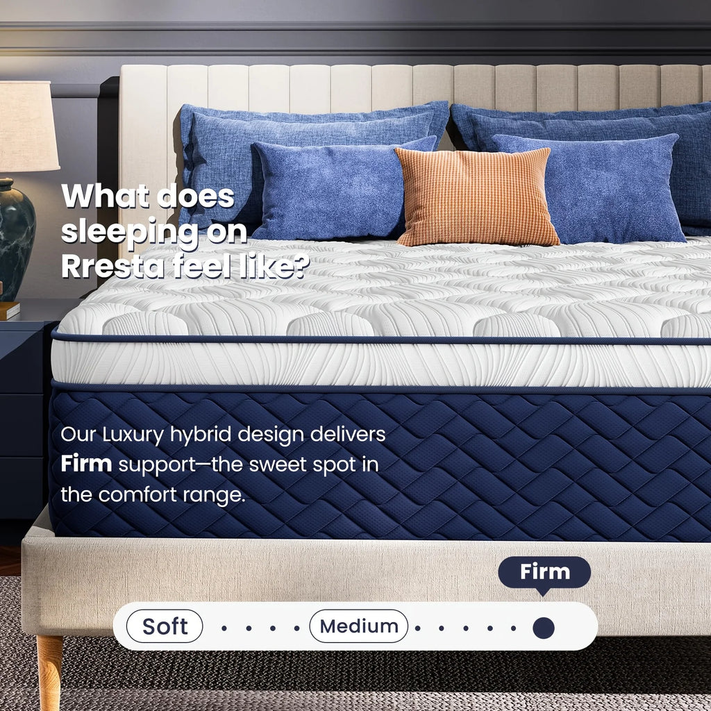 12-Inch Hybrid Mattress – Twin/Full/Queen/King Sizes, Memory Foam + Innerspring Support, Medium-Firm Feel, Enhanced Lumbar Zone, Easy Bed-in-a-Box Setup, Ideal for Home Bedrooms & Hotel Use