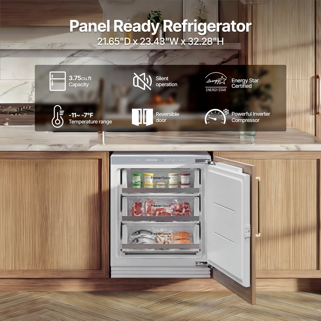 106L Embedded Refrigerator Upright Freezer Compact Mini Freezer for Home Use
