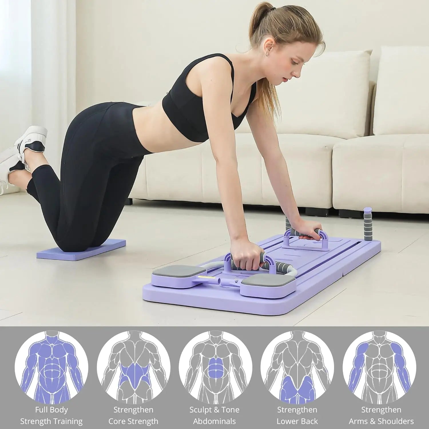 Multi-Purpose Foldable Pilates Reformer Board for Home, High-Quality Material, Multiple Colors, 5 in 1 Sliding Board