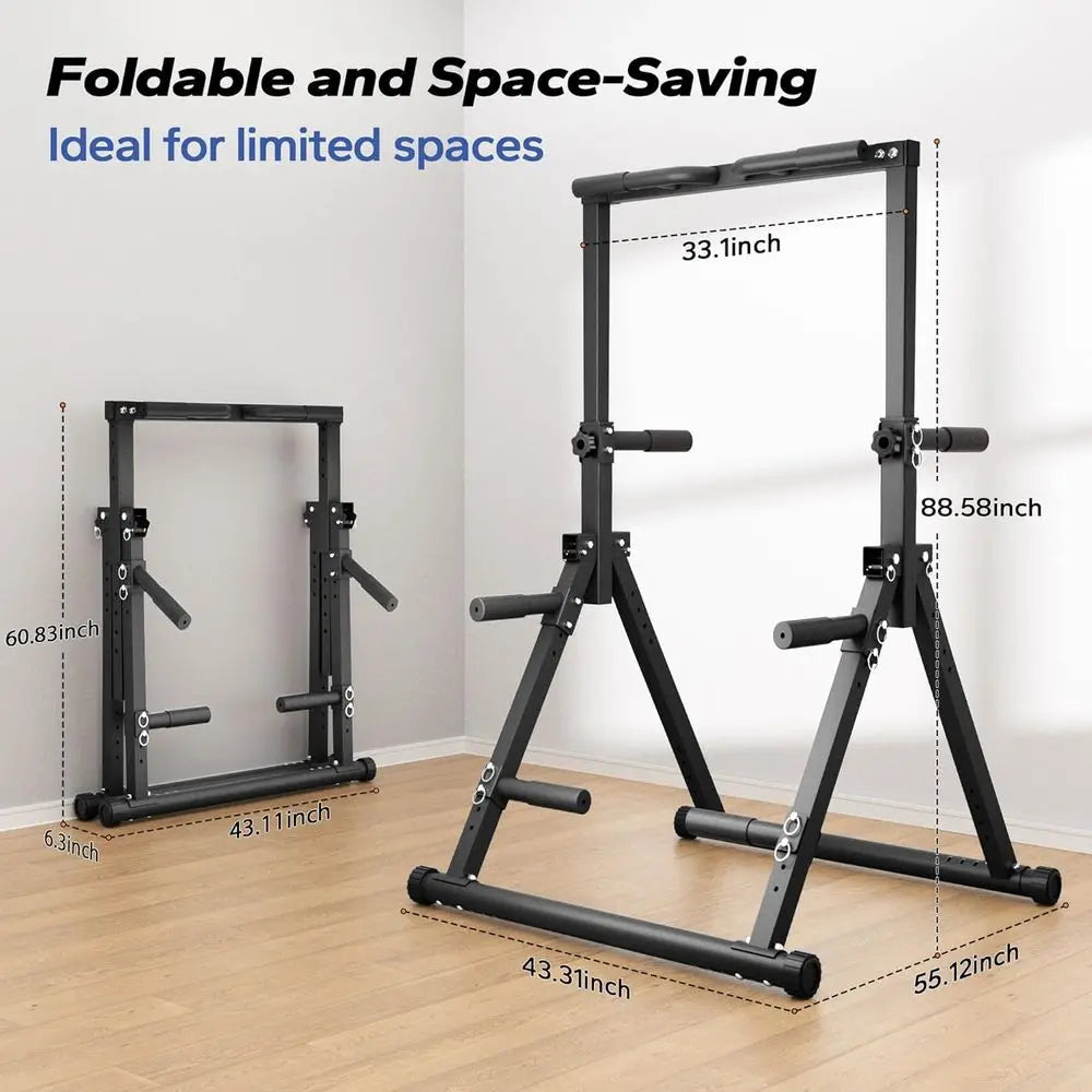 Adjustable Pull-Up Bar Station for Home Gym - Strength Training Equipment Supporting 480 LBS