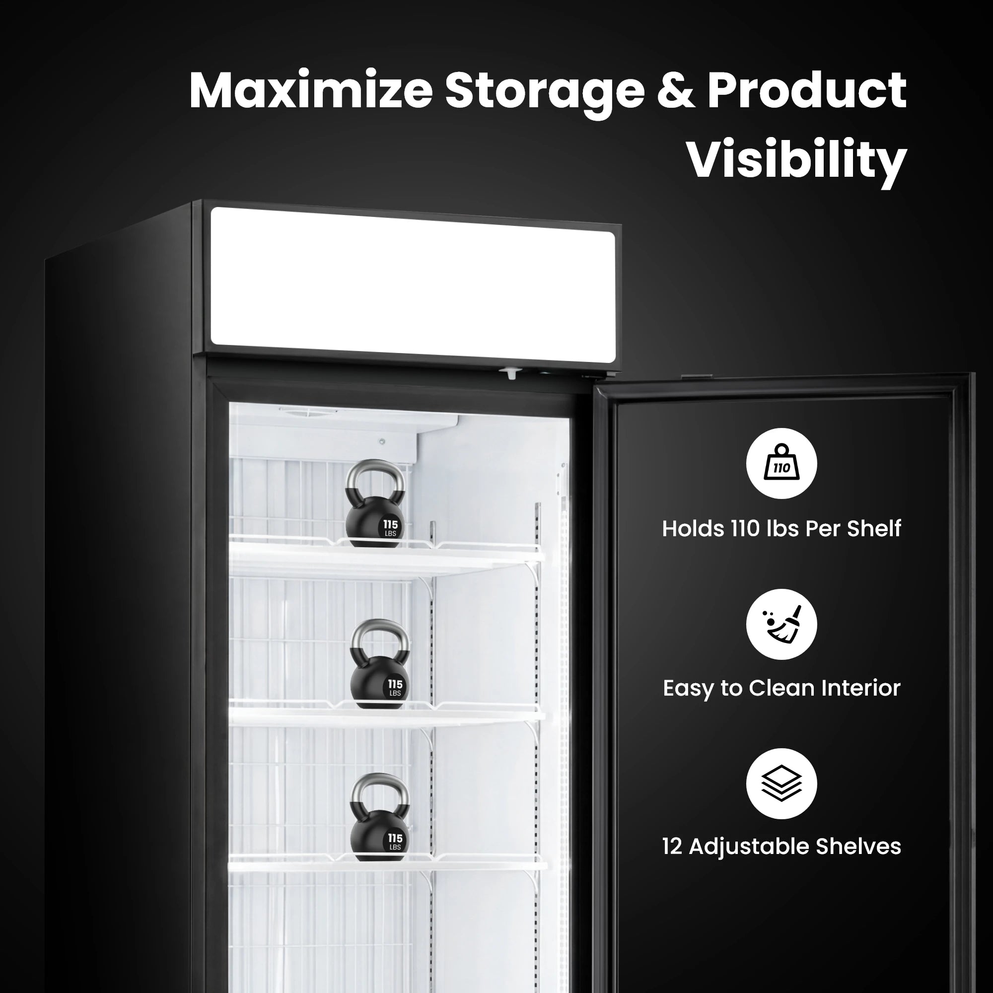 18.9 Cu.ft Display freezer 535L hot sale air cooling frostless Commercial freezer To store ice cream/cake/frozen semi-finished ingredients