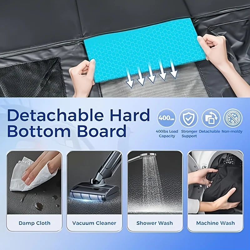 2025 New Material Dog Car Seat Extension Pad | Hard Bottom, Scratch-resistant and Non-slip Dog Hammock, Suitable for Cars and Off-road Vehicles, Load-bearing 400 Pounds, PVC Leather, Knit Fabric JUYHGV