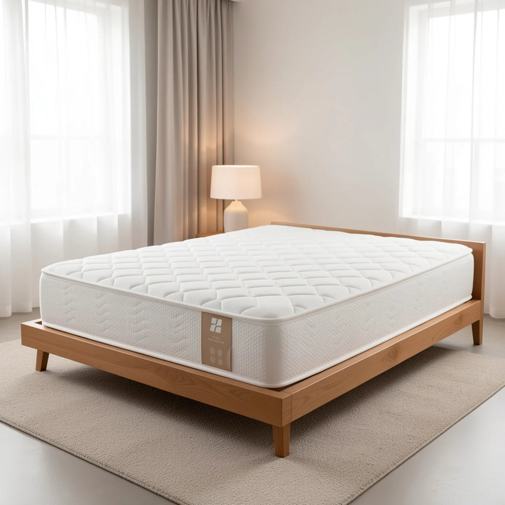 Multi-Layer Hybrid Mattress – Twin / Full / Queen Size | Memory Foam + Individually Wrapped Pocket Springs | Ergonomic Support Design | Medium-Firm Comfort Level | Breathable Fabric Cover | Easy-Setup Rolled Packaging | Ide