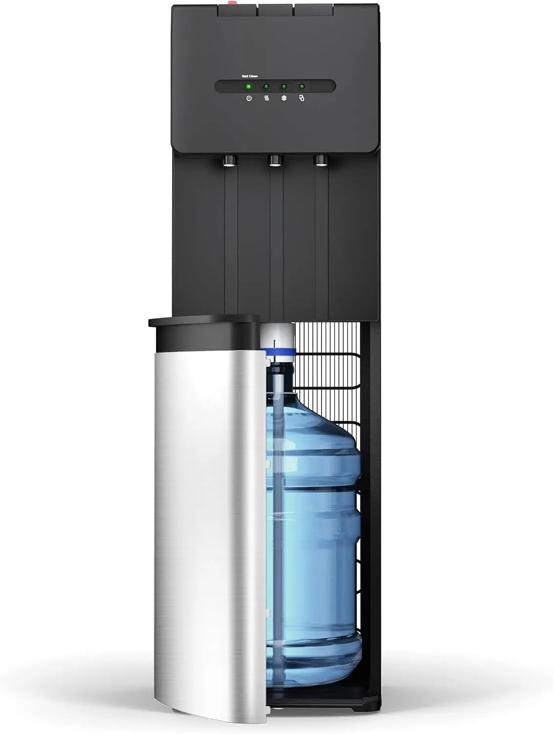 Self Cleaning Water Dispenser, Bottom Loading Water Dispenser for 3 & 5 Gallon Bottles,LED Indicators, Ideal，Black