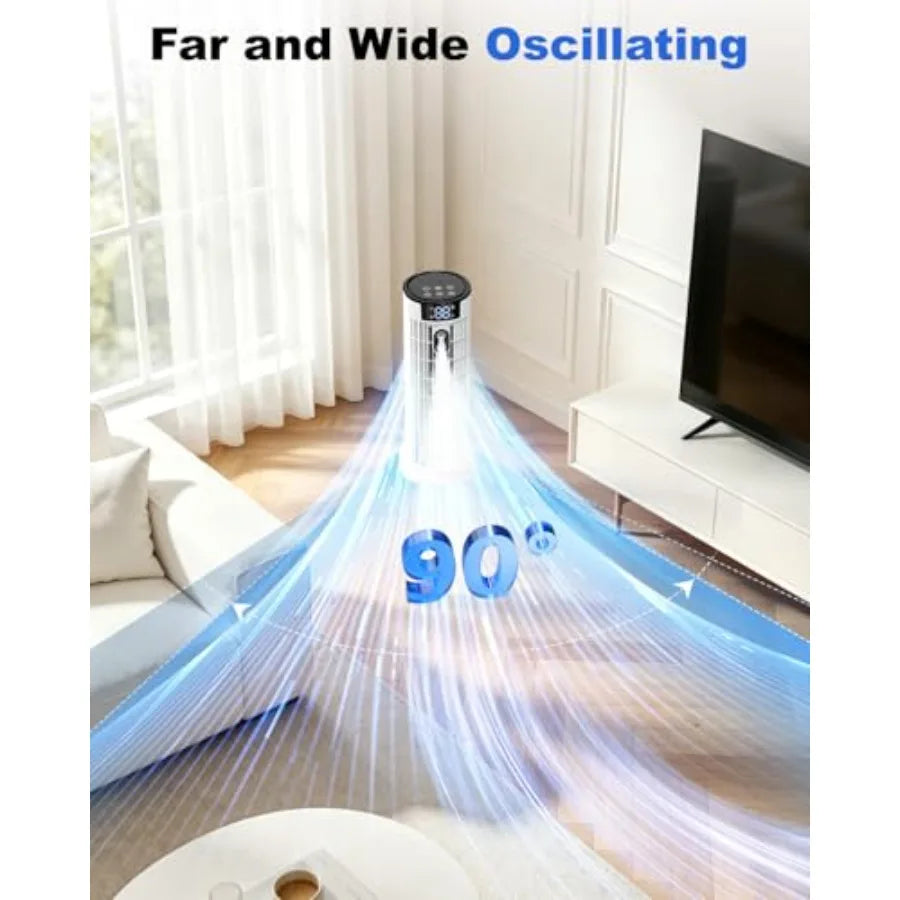 Portable Air Conditioners, 4 in 1 Evaporative Air Cooler, 1000ML Tower Fan with Remote, 3 Wind SpeedsandTurbo Mode, 2 Mist, 10H