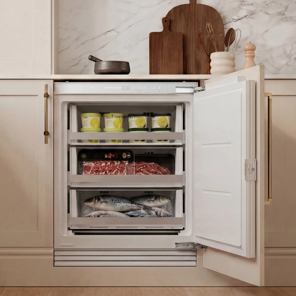 106L Embedded Refrigerator Upright Freezer Compact Mini Freezer for Home Use