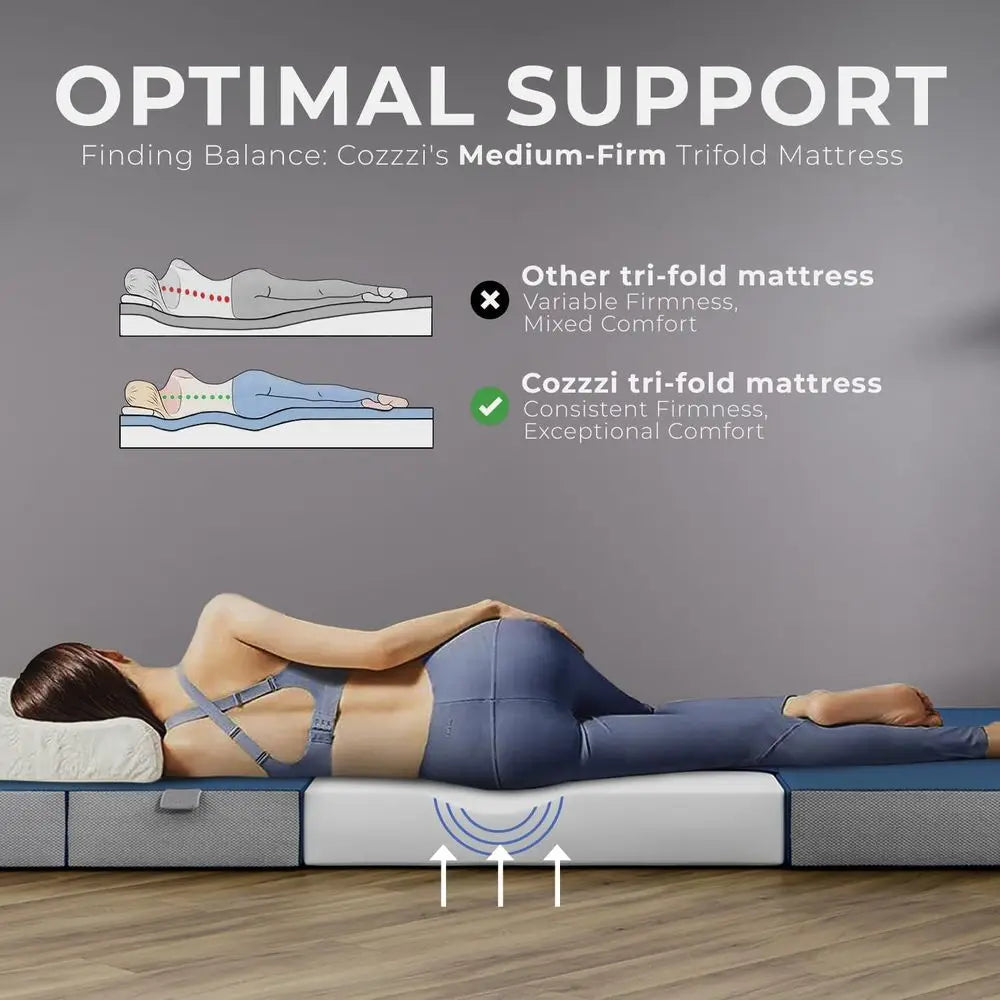 Portable 4 Twin Folding Mattress with Removable Cover - Compact, Lightweight for Adults & Kids, Easy Storage (75 x 39 x 4)