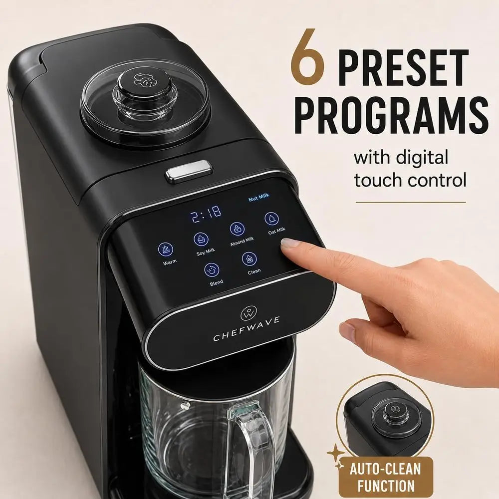 Milkmade Plant-Based Milk Maker, 6-in-1 Non-Dairy Milk hine or Almond, Oat, Soy, Cashew, Cnut & adamia Milk, No Sog, Auto-Clean,
