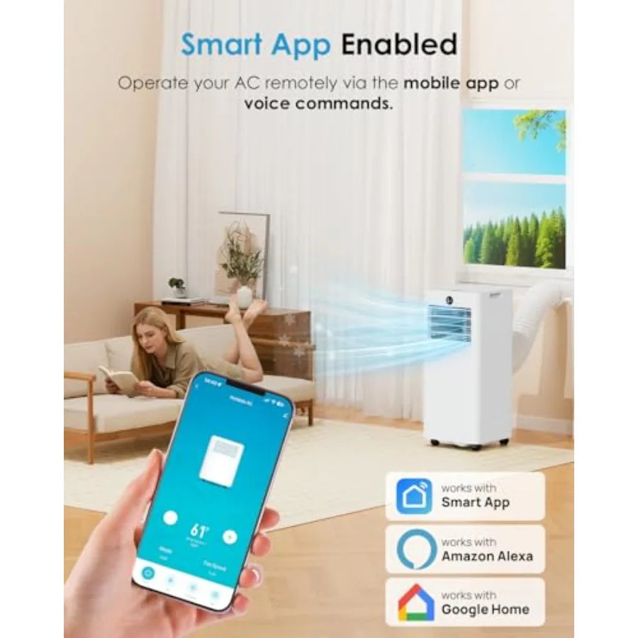 Portable Air Conditioners 8, 000 BTU, Quiet Air Conditioner Unit with WiFi/App Control, Dry, Fan, Cool, Sleep Modes 4-IN-1 AC U