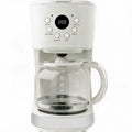Coffee Machine, 12 Cup Programmable Drip Coffee Maker, Ivory & Chrome