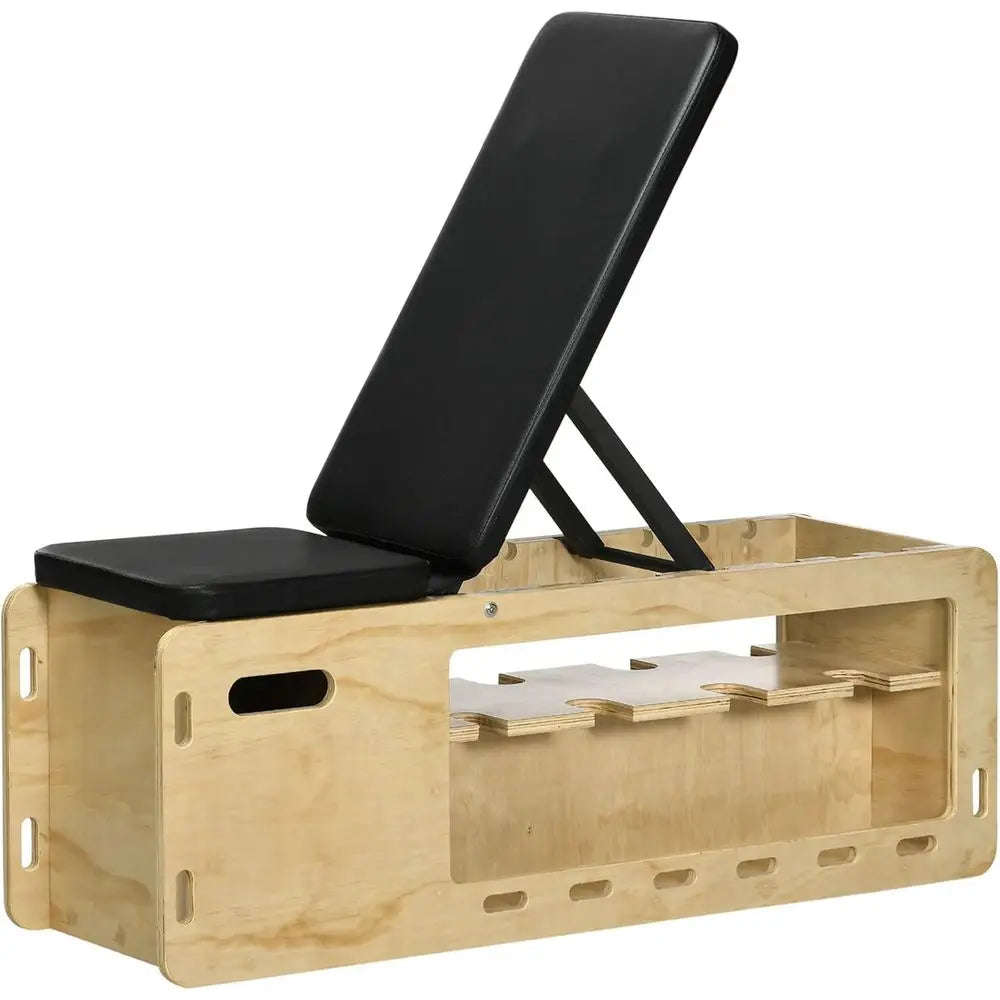 Incline Workout Bench with Storage Rack and Rope for Home Gym Strength Training