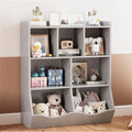 3-Tier Children's Bookshelf and Toy Storage Cabinet, Multi-Purpose Organizer for Home, Playroom, and Classroom, Grey