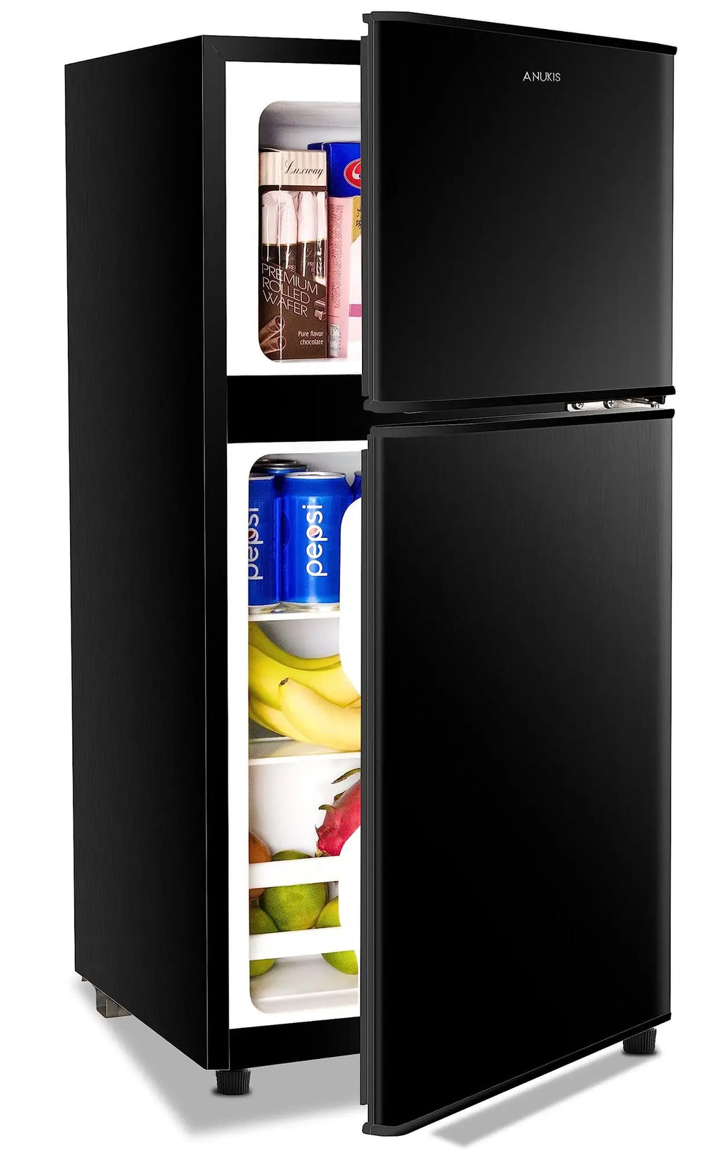 3.5Cu.Ft Compact Refrigerator Mini Fridge with Freezer, Small Refrigerator with 2 Door, 7 Level Thermostat Removable Shelves for Kitchen, Dorm, Apartment, Bar, Office, Silver