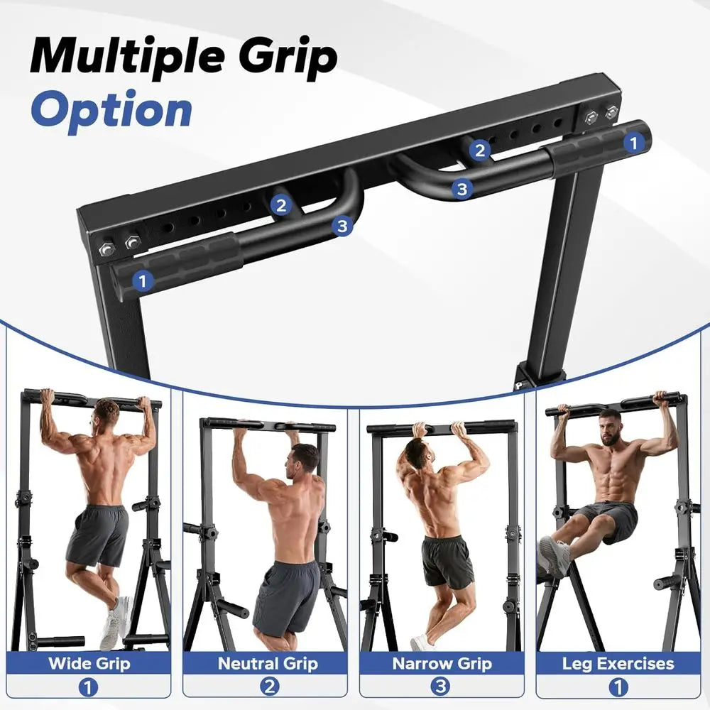 Adjustable Pull-Up Bar Station for Home Gym - Strength Training Equipment Supporting 480 LBS