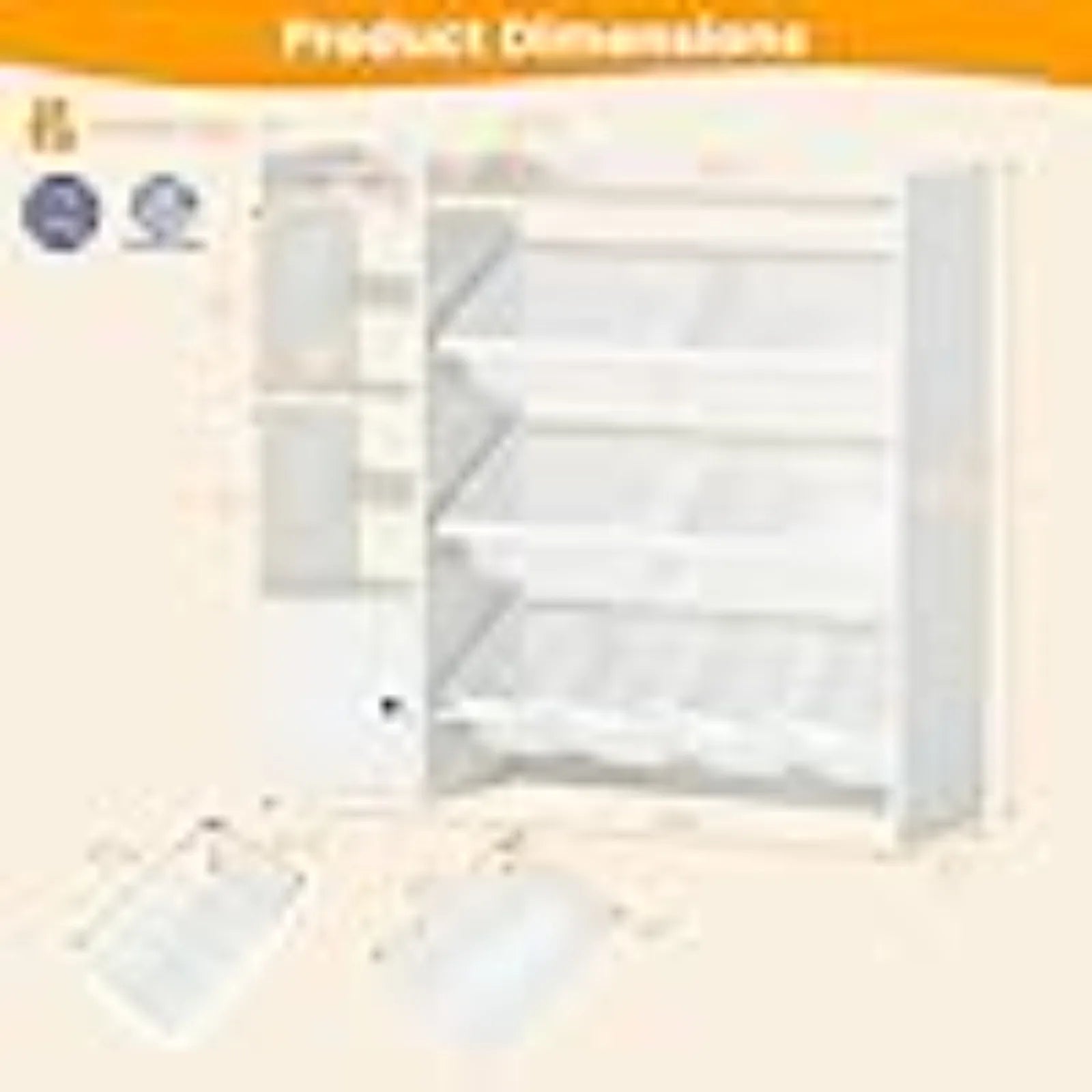 Kids Toy Storage Organizer, 44" L Wooden Bookcase Cabinet w/ 8 Removable Bins, Open Shelves, Kids Display Bookshel or Bedroom, P