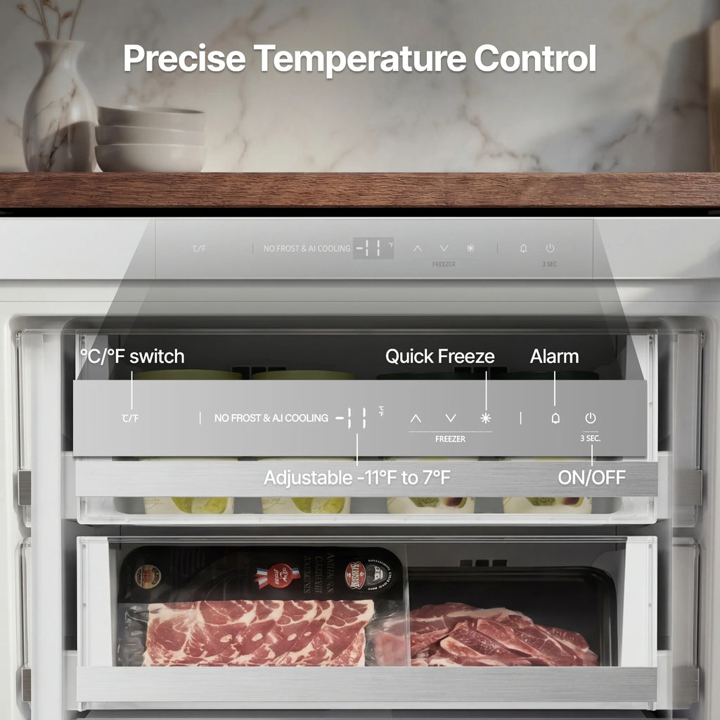 106L Embedded Refrigerator Upright Freezer Compact Mini Freezer for Home Use