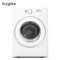 ICYGLEE 1.6/1.85/2.8 Cu. Ft. Compact Clothes Dryer with Stainless Steel Lined Exhaust Duct, Portable Four-Function Dryer Machine, Perfect for Apartments, Dorms, RVs, White