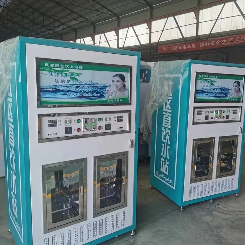 Custom Purification System Water Treatment Machinery Dual Window Reverse Osmosis Purified Drinking Water Vending Machine
