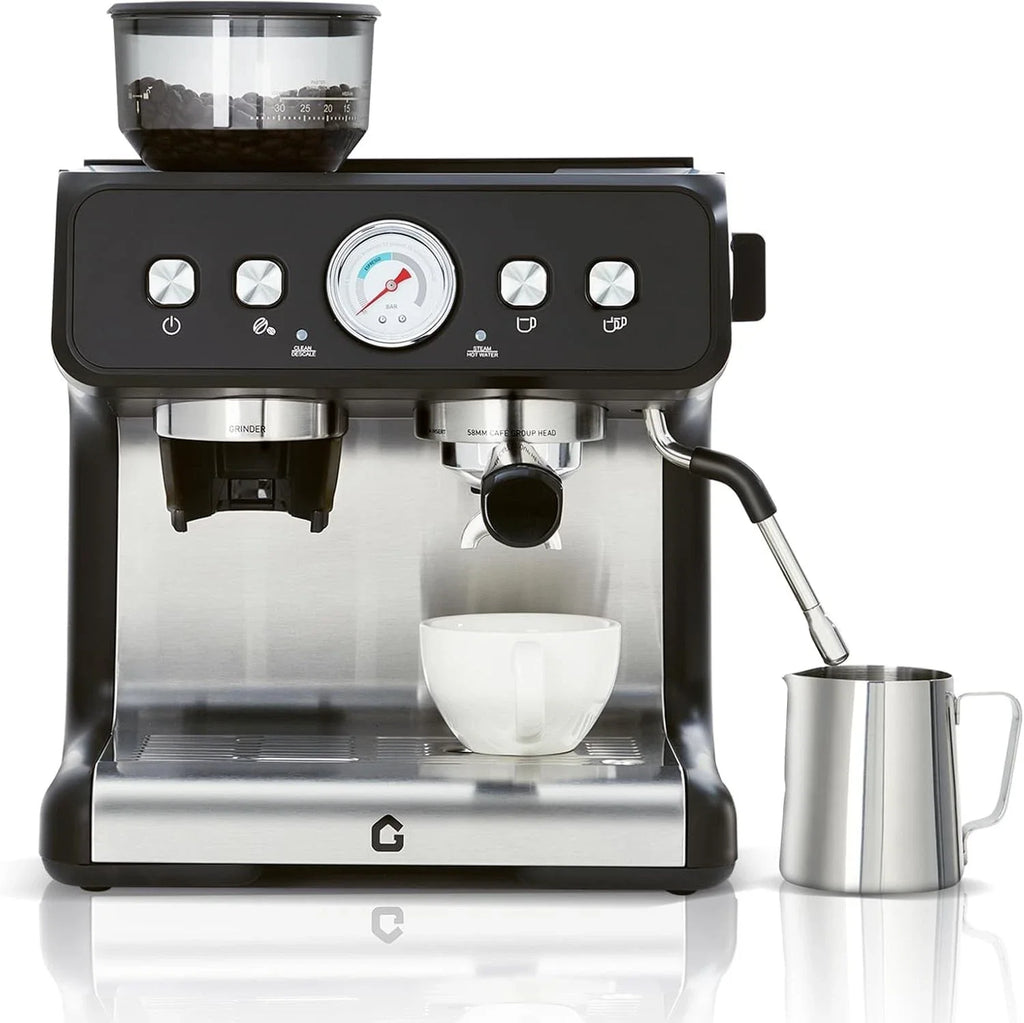 Stainless Steel Espresso Machine with Grinder 20 Bar ＆ 2.8l Removable Tank