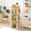 3-Tier Rotating Bookshelf Tower for Kids, 360° Spinning Book Display, Space-Saving Storage for Small Rooms