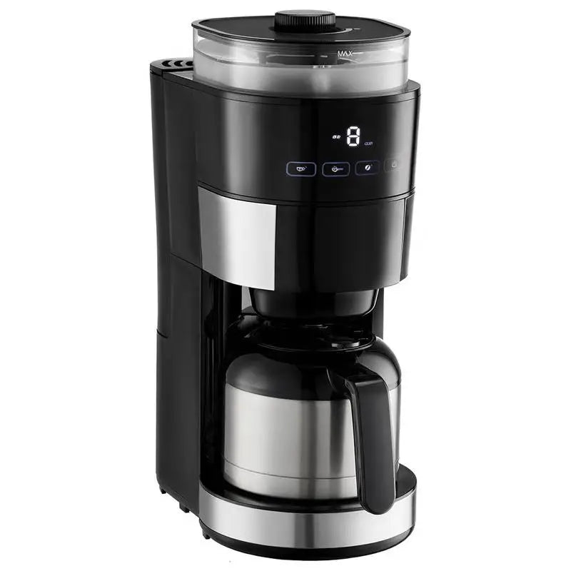 Coffee Maker with Grinder, 8 Cup Programmable Coffee Machine, Grind and Brew Coffee Maker with 24-Hour Timer for Auto Brew, Reusable Filter, for Home Office Restaurant