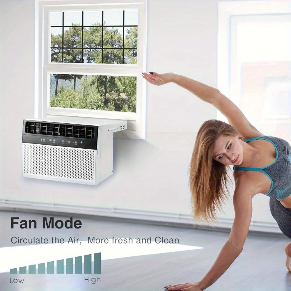 12, 000 BTU/10, 000 BTU Window Air Conditioners, U-Shaped Air Conditioner Window Unit Cools Up To 550 Sq. Ft, 6 Modes 24H Timer Energy-saving Window AC Units, Easy To Install, Full Window View, White