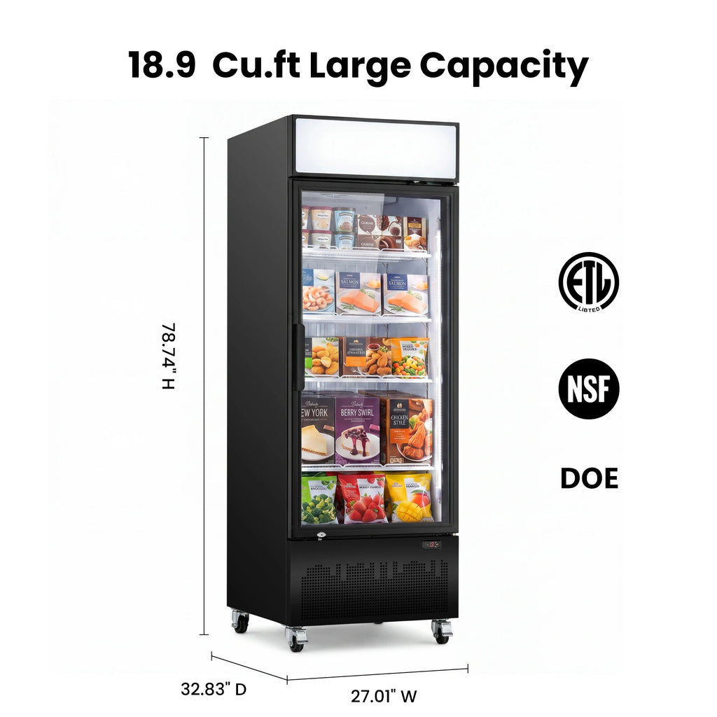 18.9 Cu.ft Display freezer 535L hot sale air cooling frostless Commercial freezer To store ice cream/cake/frozen semi-finished ingredients