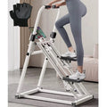 Folding vertical stepper machine comes with a pair of anti slip gloves, hydraulic resistance adjustment, household small aerobic fitness equipment, stair machine, multifunctional swing stepper, household silent grease burning