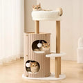 Modern Cat Tree for Indoor Cats Large Adult, 36in H Cat Tree Tower with Scratching Posts, Cozy Cat Bed Cave, Washable Cushions,