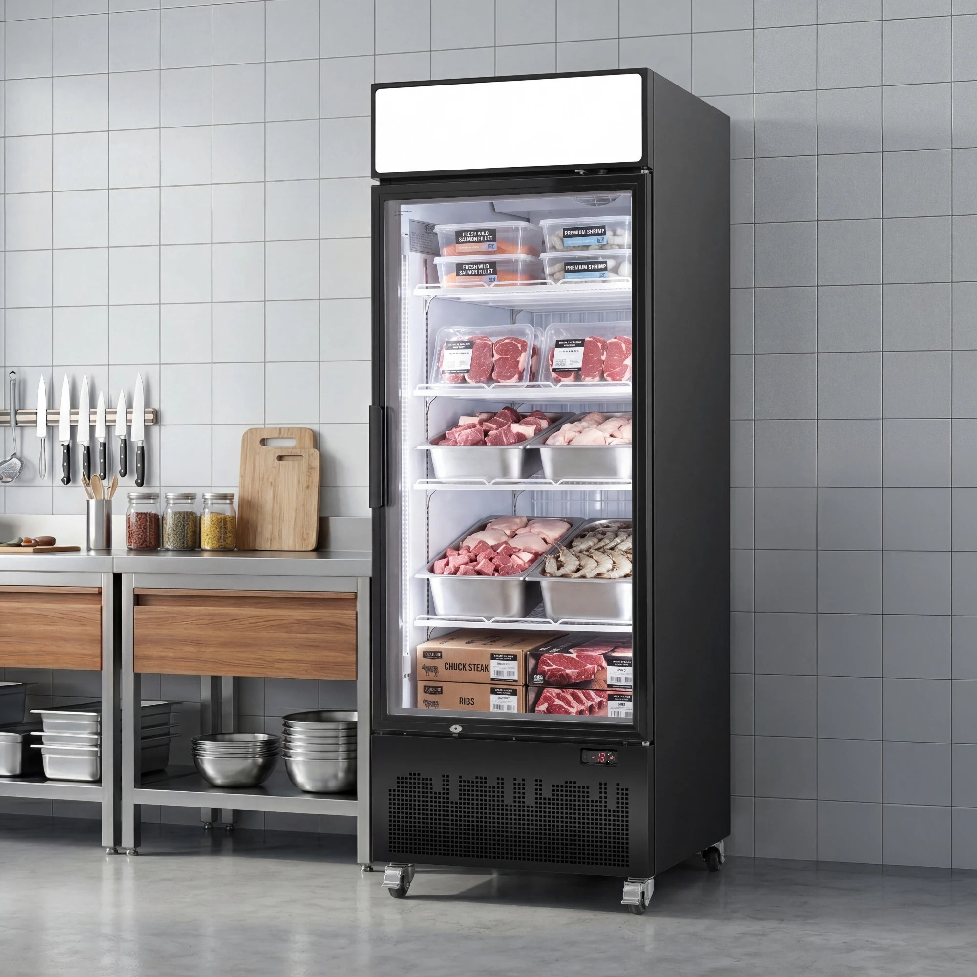18.9 Cu.ft Display freezer 535L hot sale air cooling frostless Commercial freezer To store ice cream/cake/frozen semi-finished ingredients