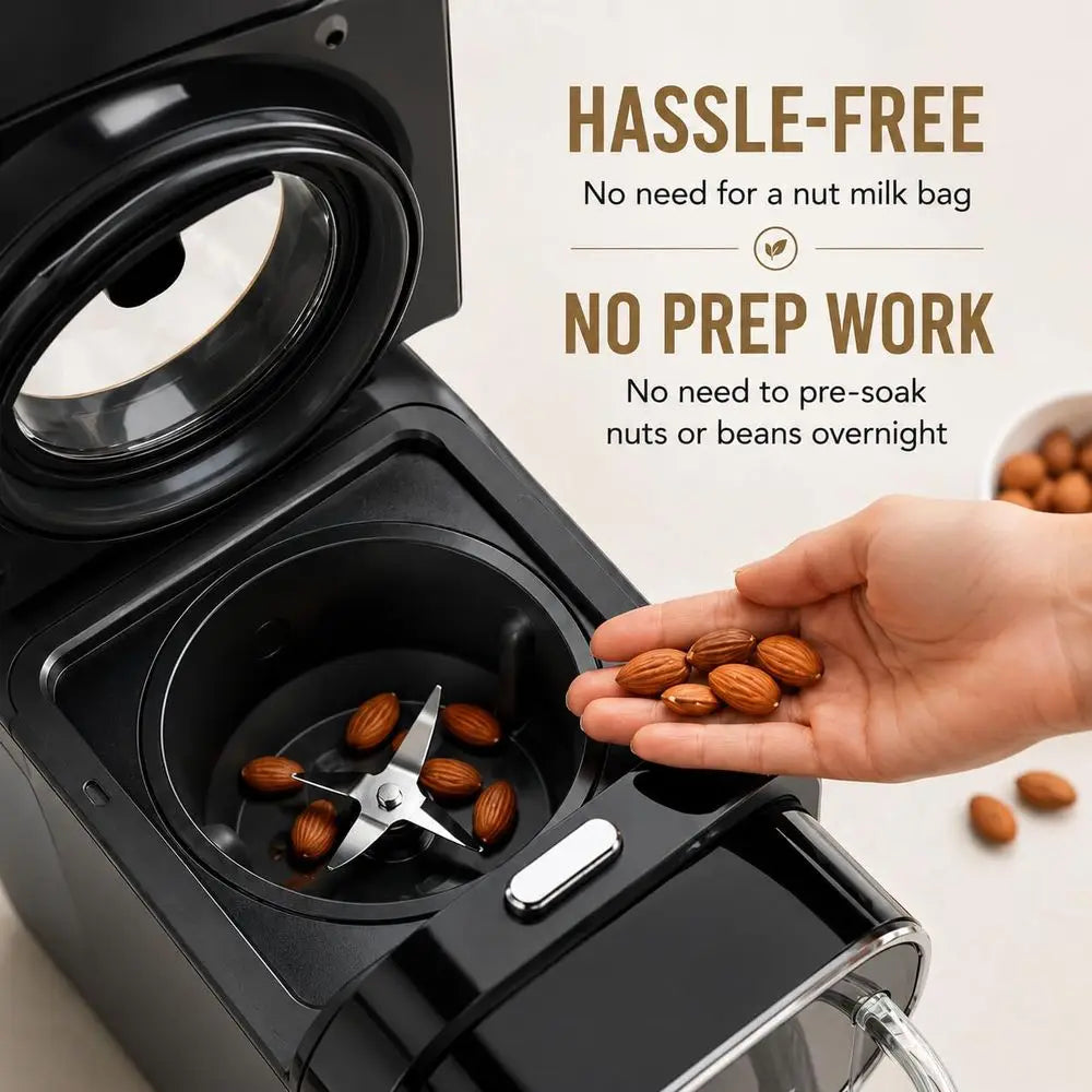 Milkmade Plant-Based Milk Maker, 6-in-1 Non-Dairy Milk hine or Almond, Oat, Soy, Cashew, Cnut & adamia Milk, No Sog, Auto-Clean,