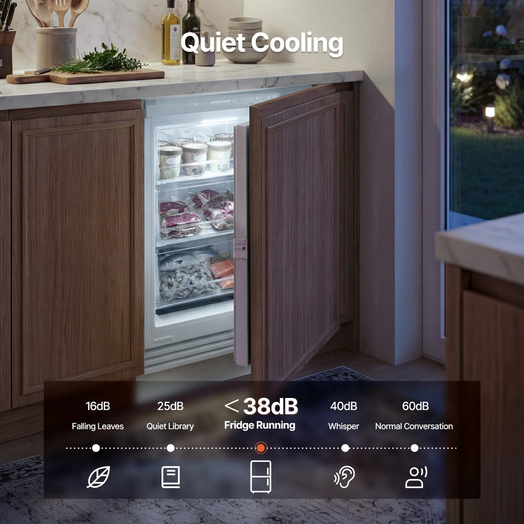 106L Embedded Refrigerator Upright Freezer Compact Mini Freezer for Home Use