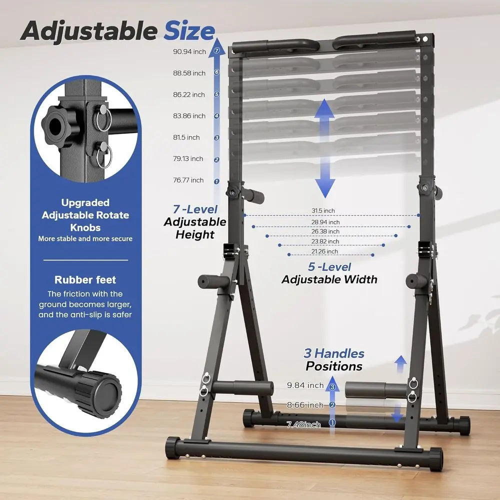 Adjustable Pull-Up Bar Station for Home Gym - Strength Training Equipment Supporting 480 LBS