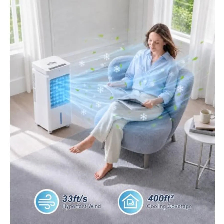 Portable Air Conditioners, 3 Wind Modes, 12 Speeds, 70° Oscillation, XL Water Tank, Evaporative Air Cooler, Swamp Cooler Air Co