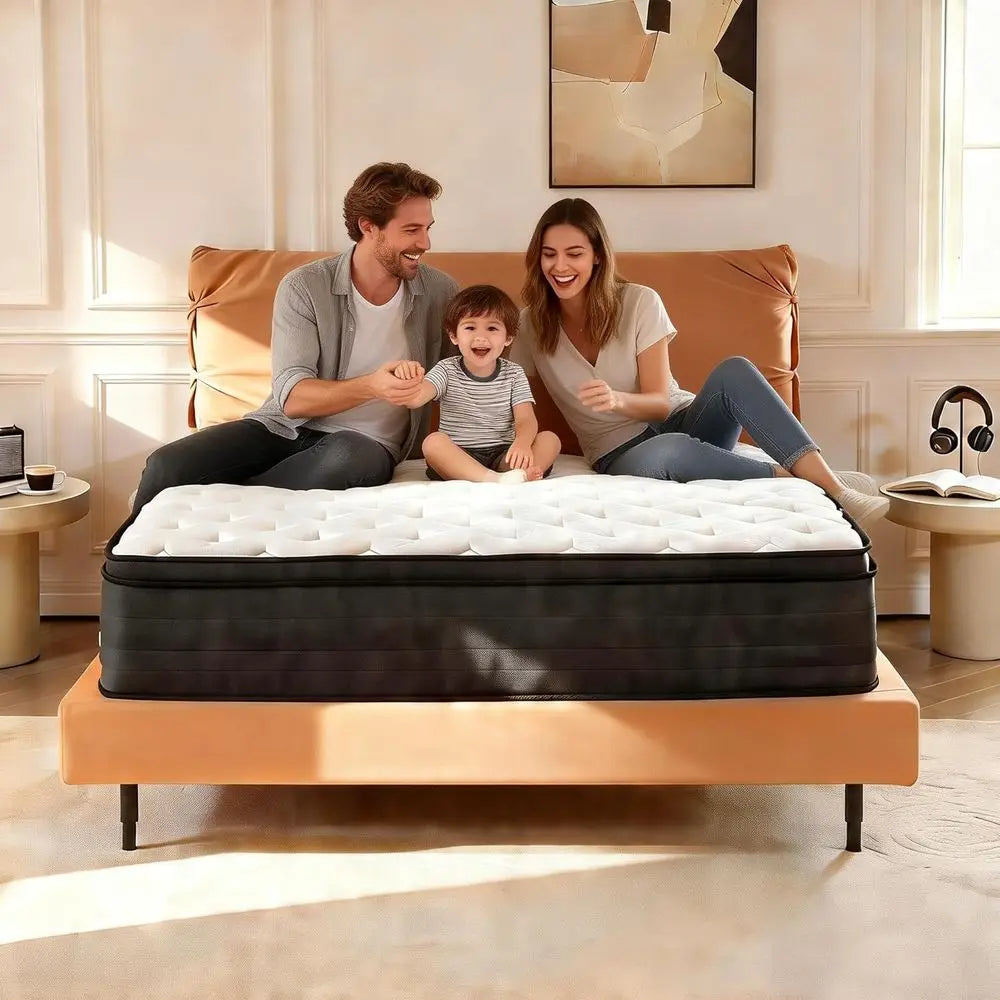 14 Inch Queen Hybrid Mattress: Medium Firm Support, Cooling Comfort for All Sleepers