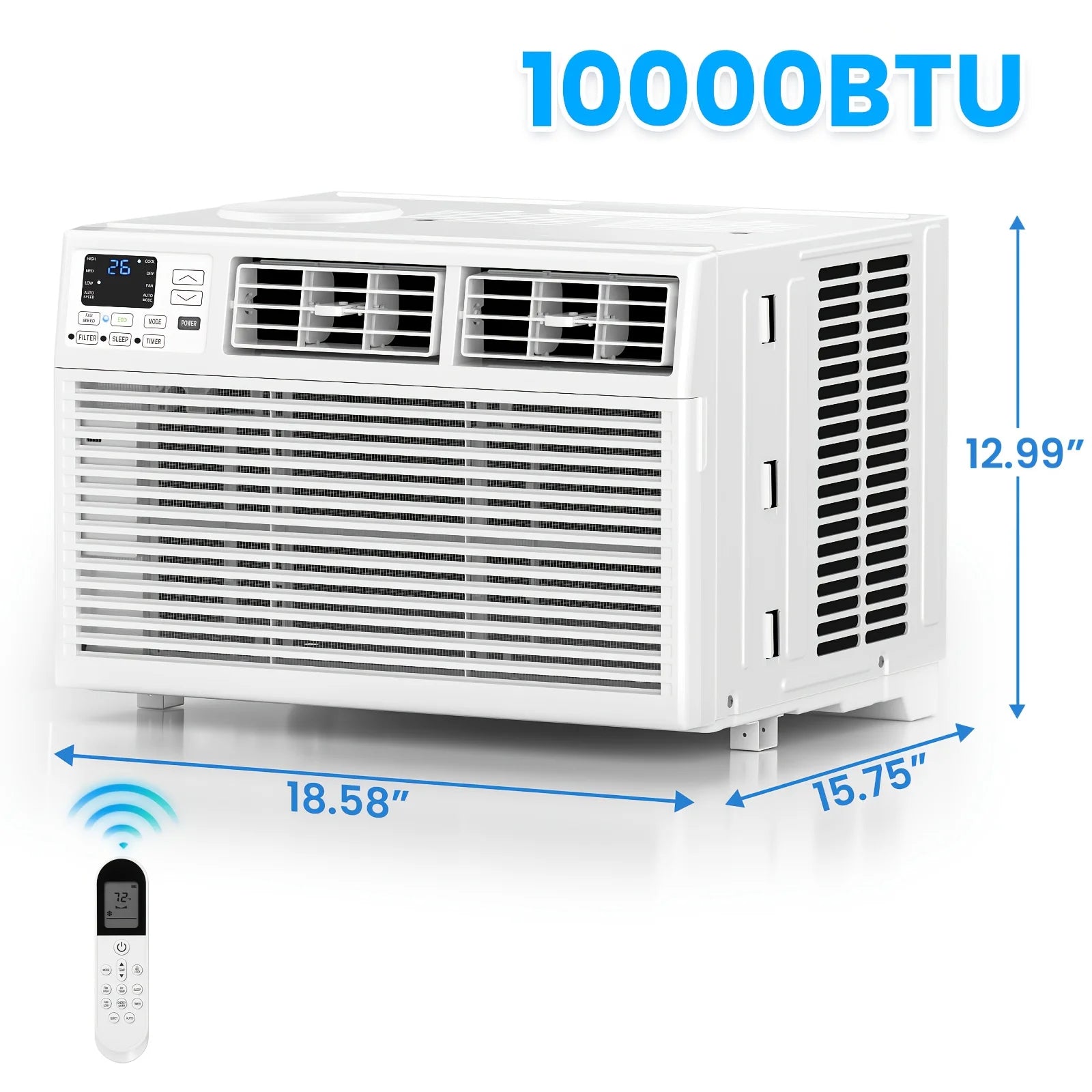 12, 000 BTU/10, 000 BTU Window Air Conditioners, U-Shaped Air Conditioner Window Unit Cools Up To 550 Sq. Ft, 6 Modes 24H Timer Energy-saving Window AC Units, Easy To Install, Full Window View, White