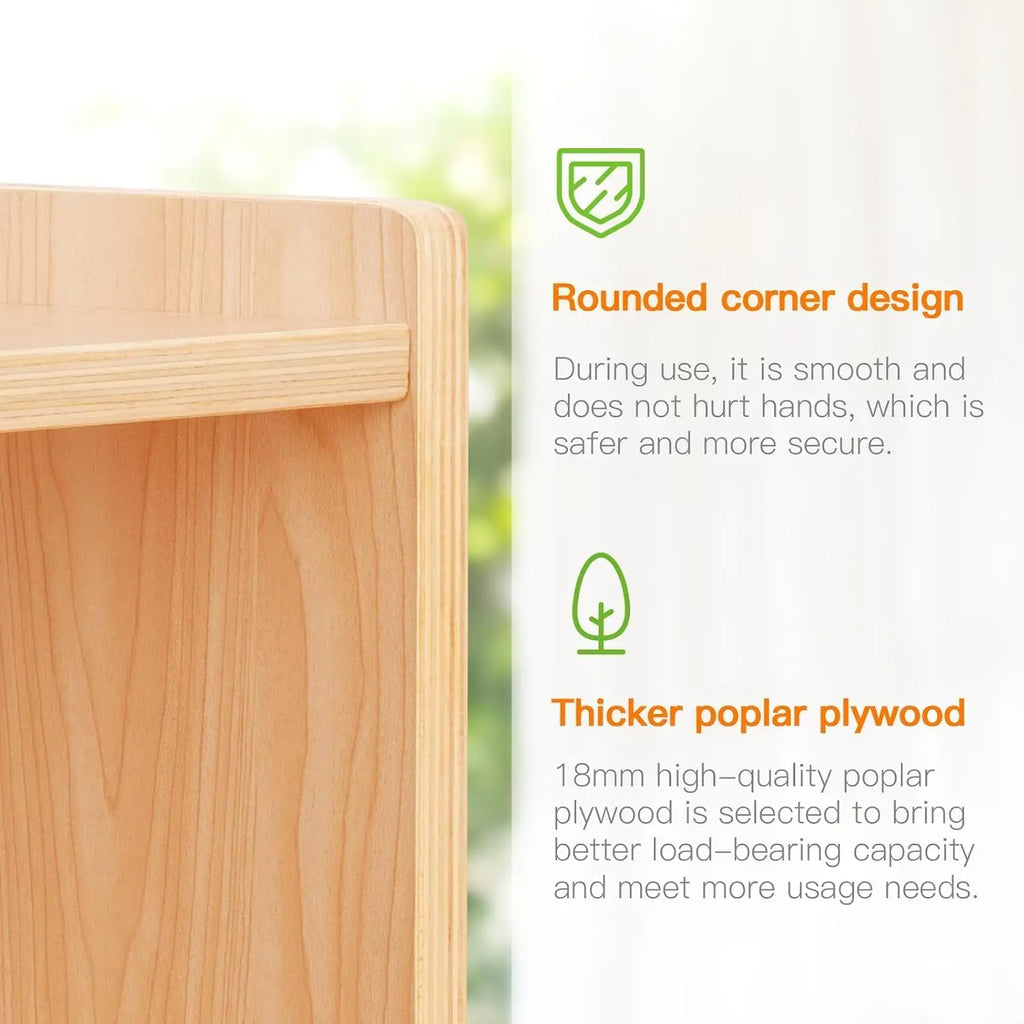 5-Section Wooden Storage Cabinet for Kids, Toy Organizer with 2 Shelves, Classroom and Playroom Shelf