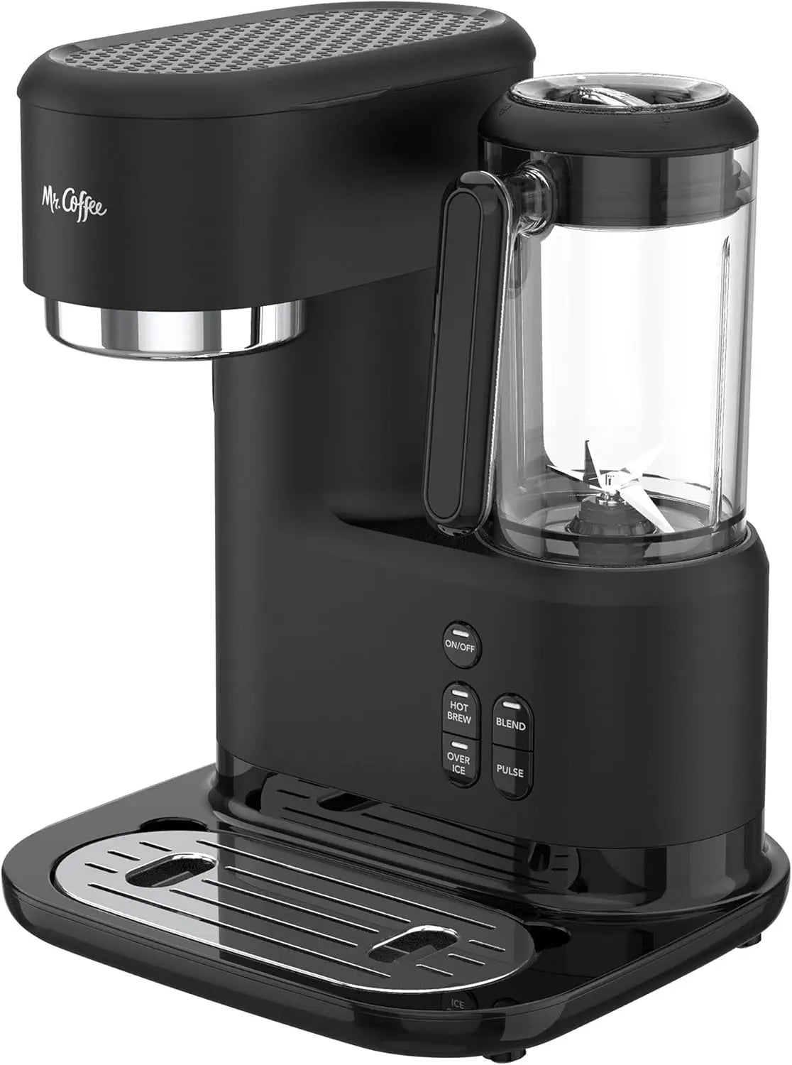 3-in-1 Hot & Iced Coffee/Tea Maker with Built-In Blender, Includes Reusable Filter, Scoop, Recipe Book, 2 Tumblers, Lids, Straws